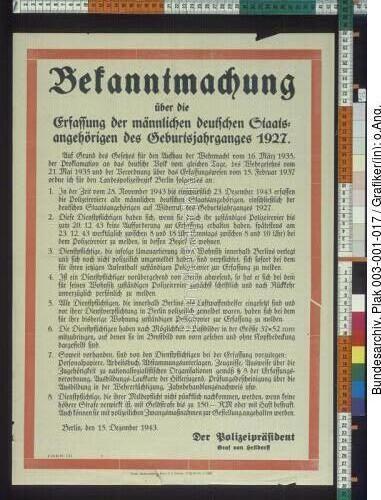 Bekanntmachung zur Meldepflicht Wehrpflichtiger