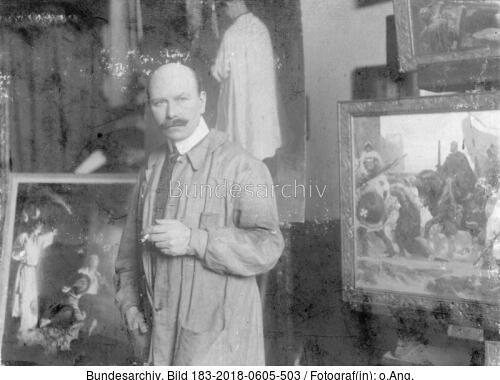 Arthur Kampf im Atelier