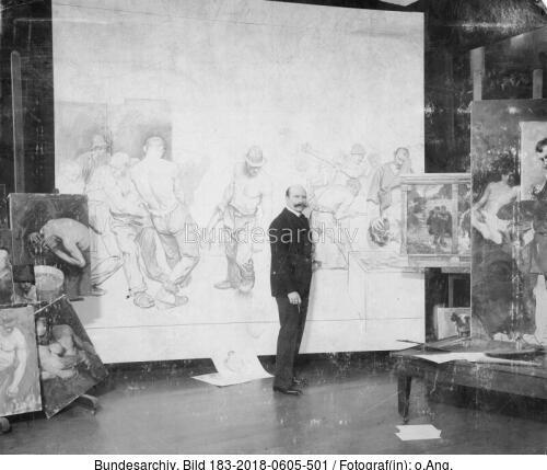 Arthur Kampf im Atelier