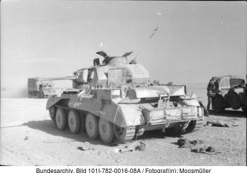 Nordafrika, zerstörter britischer Panzer Cruiser Mk IV