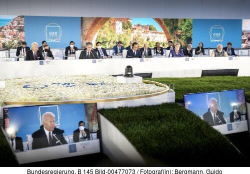 Bundeskanzlerin Angela Merkel (geschäftsführend) beim G20-Gipfel in Italien 2021
