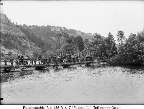 Reichswehrmanöver, 12. (Sächsisches) Reiter-Regiment, Pontonbrücke