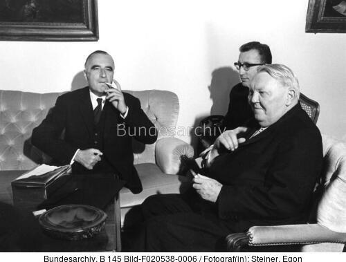 Bonn, Bundeskanzler Erhard mit Georges Pompidou