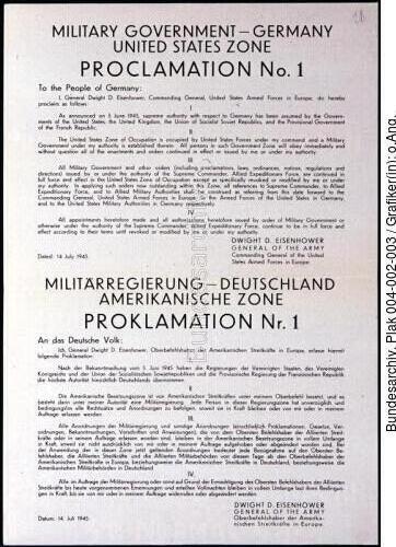 Militärregierung USA, OB Eisenhower
