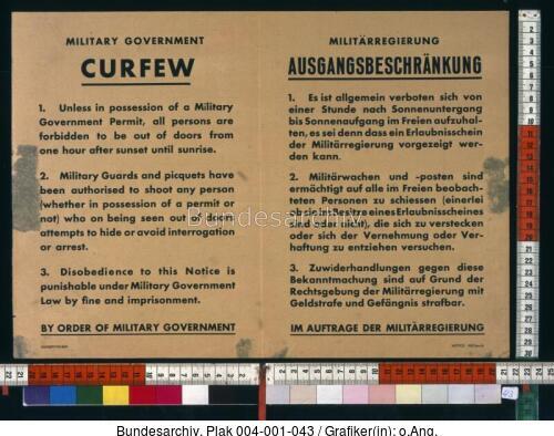 Militärregierung, Ausgangssperre
