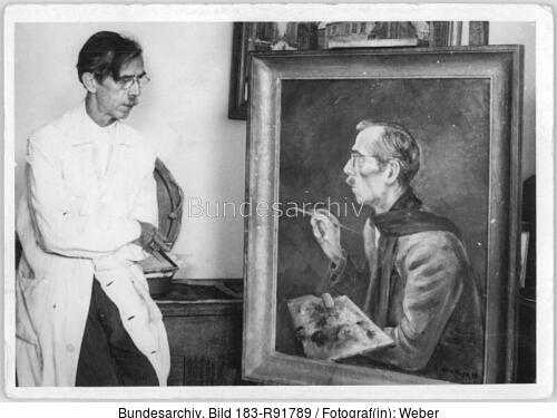 Otto Nagel vor Selbstporträt