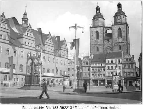 Wittenberg, Marktplatz, Rathaus, Stadtkirche