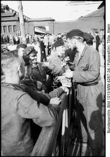 Frankreich, Lorient, Begrüßung Besatzung U-38