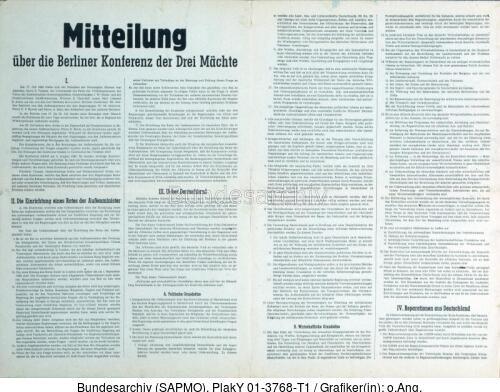 <span class="match">Potsdamer Konferenz</span>, Mitteilung