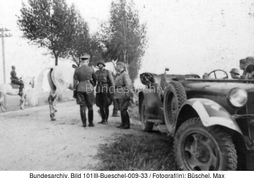 Russland, Heinrich Himmler nach Parade derSS-Kavallerie-Brigade