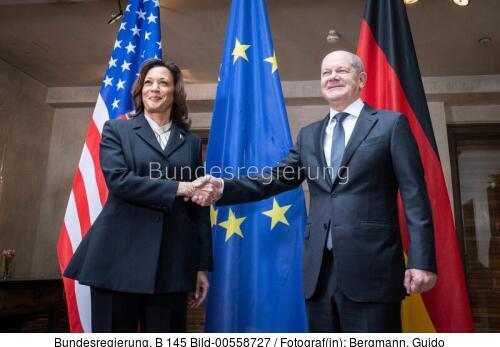 Bundeskanzler Olaf Scholz und US-Vizepräsidentin Kamela Harris 2024