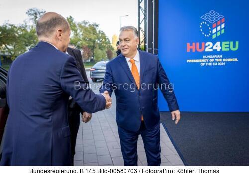 Bundeskanzler Olaf Scholz in Budapest / Informeller EU-Rat 2024