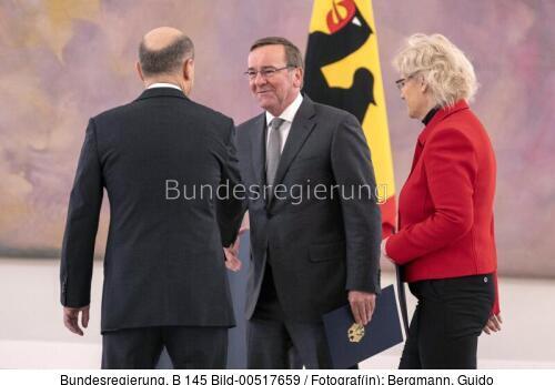 Bundeskanzler Olaf Scholz: Entlassung von BM Christine Lambrecht und Ernennung von Boris Pistorius zum Bundesminister der Verteidigung 2023