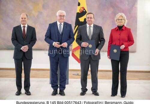 Bundespräsident Frank-Walter Steinmeier: Entlassung von BM Christine Lambrecht und Ernennung von Boris Pistorius zum Bundesminister der Verteidigung 2023