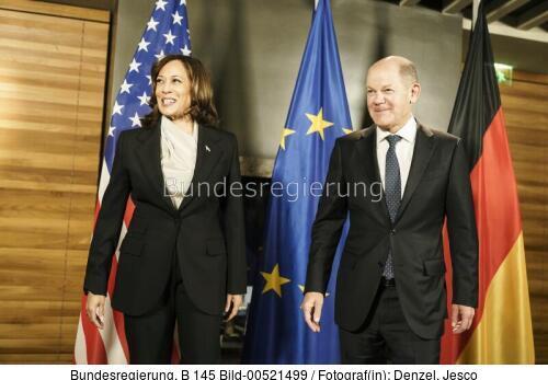 Bundeskanzler Olaf Scholz und US-amerikanische Vizepräsidentin Kamala Harris 2023