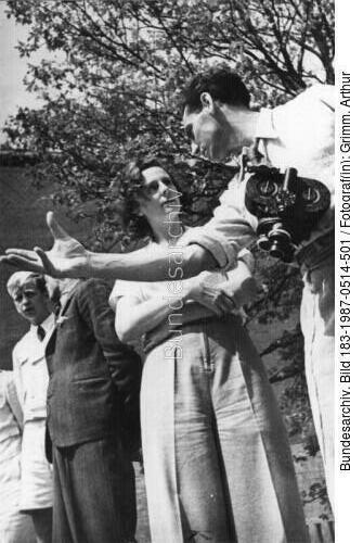 Berlin, Olympiafilm, Leni Riefenstahl bei Dreharbeiten
