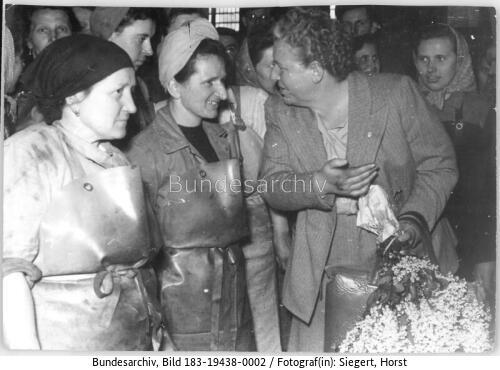 Riesa, Stahlwerk, Besuch Vaillant-Couturier
