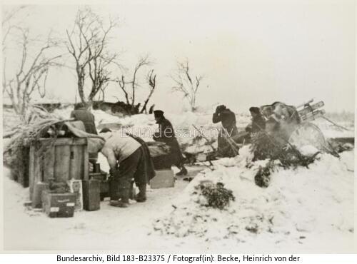 Russland, Ilmensee-Front, Haubitzbatterie