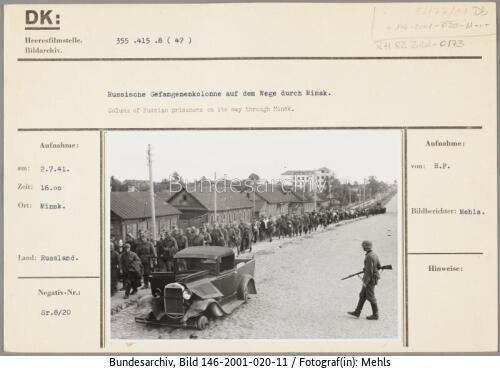 Russland, Minsk, russische Kriegsgefangene, Kolonne