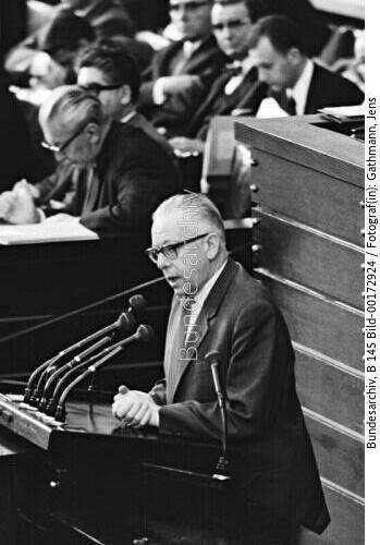 Bundestagssitzung 1968 / Notstandsgesetze / Rede BM Heinemann