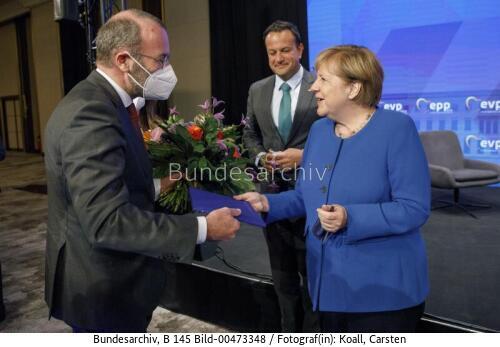 Bundeskanzlerin Angela Merkel bei der Klausurtagung des Vorstandes der EVP-Fraktion des Europäischen Parlaments 2021