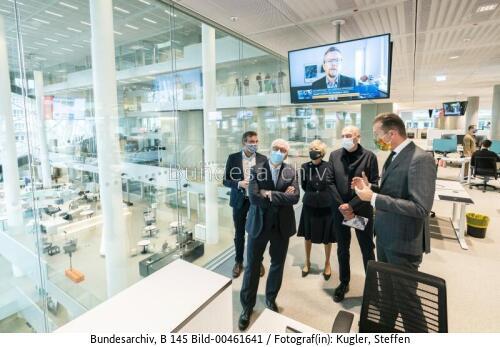 Bundespräsident Frank-Walter Steinmeier bei der Eröffnung des "Axel-Springer-Neubaus" 2020