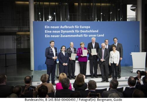 Unterzeichnung des Koalitionsvertrages 2018