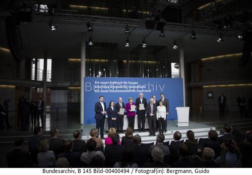 Unterzeichnung des Koalitionsvertrages 2018