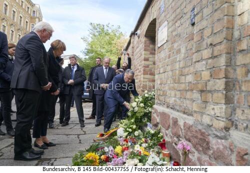 Bundespräsident Frank-Walter Steinmeier in der Jüdischen Gemeinde in Halle/Saale 2019