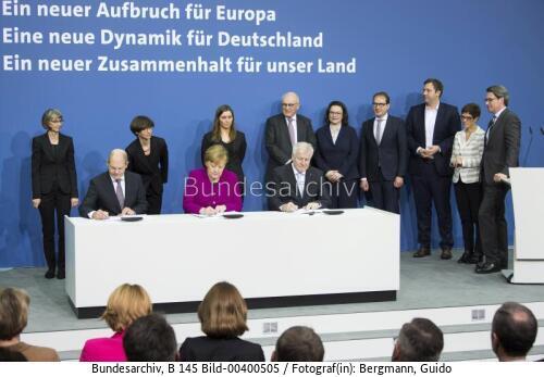 Unterzeichnung des Koalitionsvertrages 2018