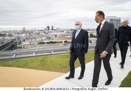 Bundespräsident Frank-Walter Steinmeier bei der Eröffnung des "Axel-Springer-Neubaus" 2020