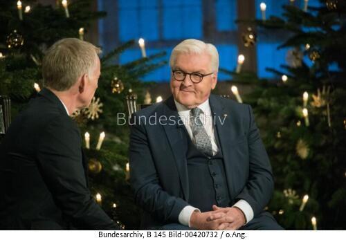 Bundespräsident Frank-Walter Steinmeier bei der Aufzeichnung "Weihnachten mit dem Bundespräsidenten" 2018