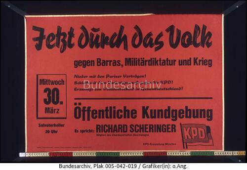 München, KPD, Parteiverbot, Pariser Verträge