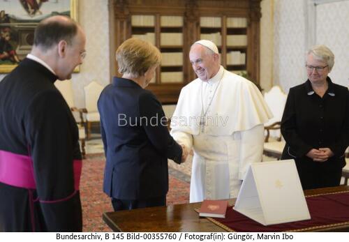 Bundeskanzlerin Merkel bei Papst Franziskus 2016