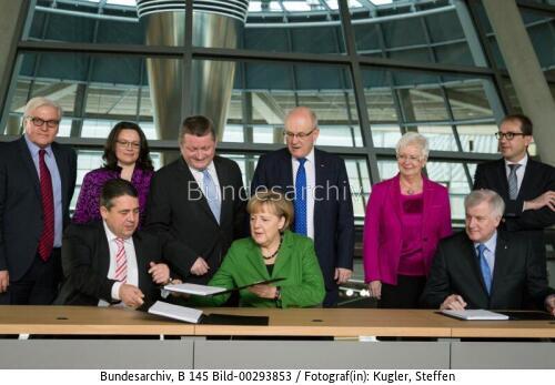 Unterzeichnung des Koalitionsvertrages 2013