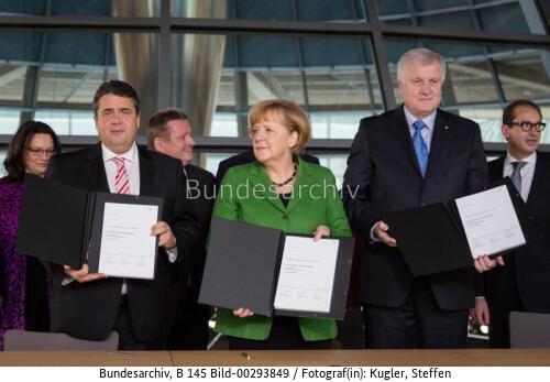 Unterzeichnung des Koalitionsvertrages 2013