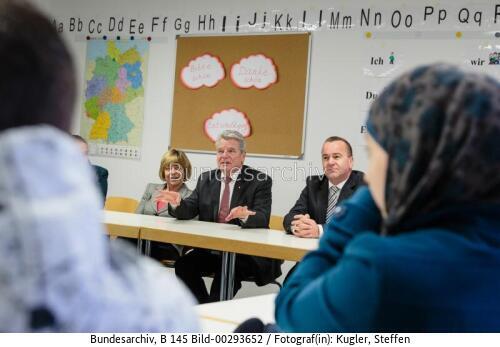 Bundespräsident Gauck trifft syrische Flüchtlinge 2013