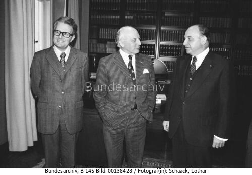 Bundespräsident Scheel empfängt Generalbundesanwalt Buback 1975