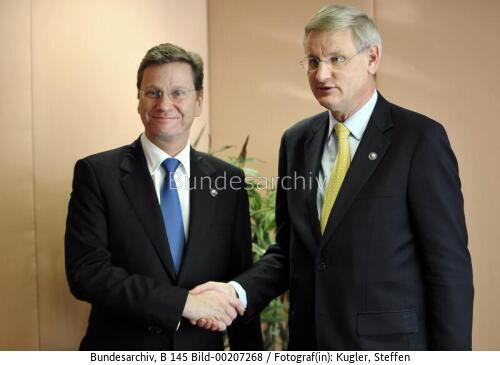 AM Westerwelle und schwedischer Außenminister Bildt 2009