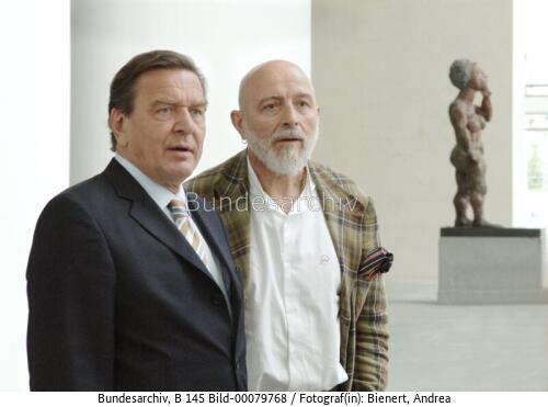 Bundeskanzler Schröder und Markus Lüpertz 2005