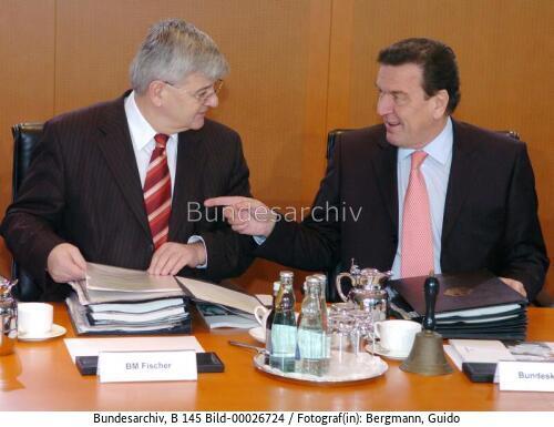 Bundeskanzler Schröder und AM Fischer 2004