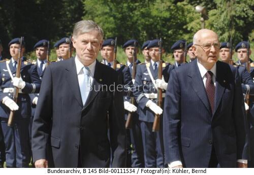 Italienischer Präsident Napolitano in Berlin 2006