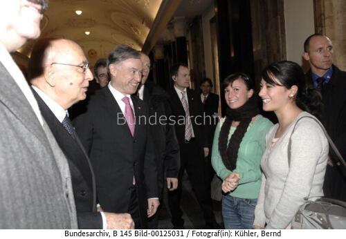 Italienischer Präsident Napolitano in Tübingen 2007