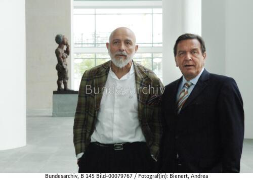 Bundeskanzler Schröder und Markus Lüpertz 2005