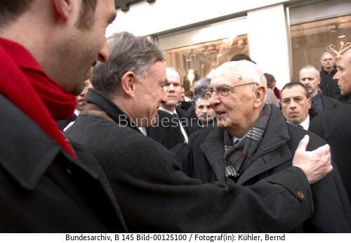 Italienischer Präsident Napolitano in Tübingen 2007