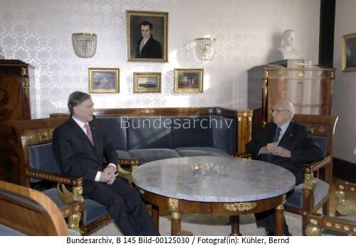Italienischer Präsident Napolitano in Tübingen 2007