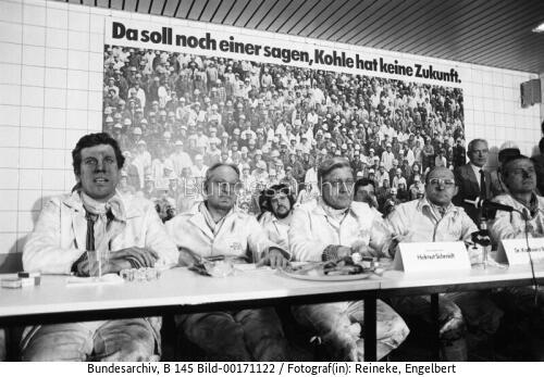 Bundeskanzler Schmidt besucht Zeche Aden in Bergkamen 1978
