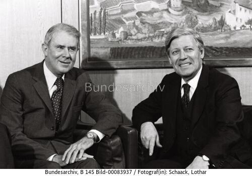 Bundeskanzler Schmidt und ehemaliger US-AM Vance 1979