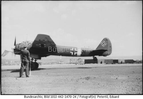 Sizilien, Start Flugzeug Ju 88 nach Malta