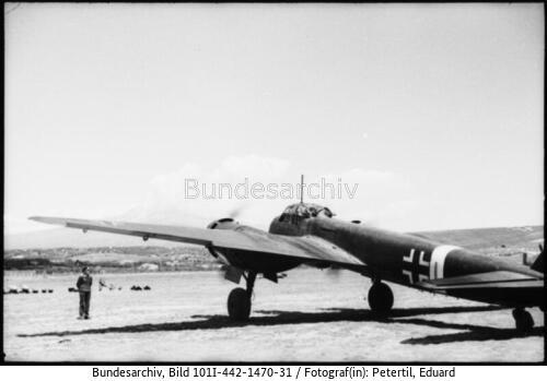 Sizilien, Flugzeug Ju 88 nach Einsatz in Malta